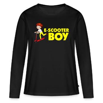 E-Scooter Roller Scooter - T-shirt manches longues Premium bio Femme - noir - Devant - Julia (174cm)