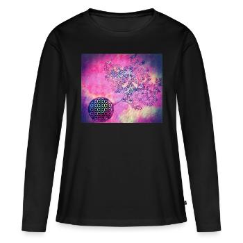 Arbre de vie persan n° 3 - T-shirt manches longues Premium bio Femme - noir - Devant - Julia (174cm)