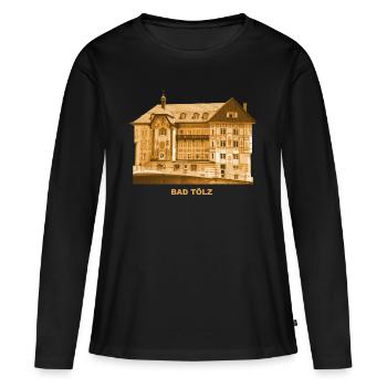 Bad Tölz Marienstift Kruglederer Oberbayern Bayern - Frauen Premium Bio Langarmshirt - Schwarz - Vorne - Julia (174cm)