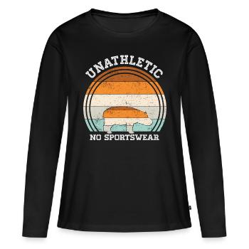 Unathletic no Sportswear - Women's Premium Organic Long Sleeve Shirt - black - Front - Julia (174cm)