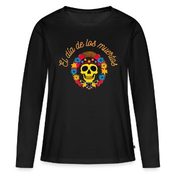 Jour des morts - T-shirt manches longues Premium bio Femme - noir - Devant - Julia (174cm)