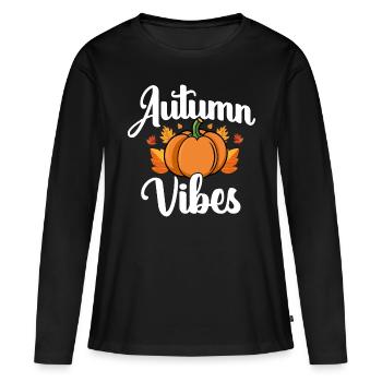 Automne - T-shirt manches longues Premium bio Femme - noir - Devant - Julia (174cm)