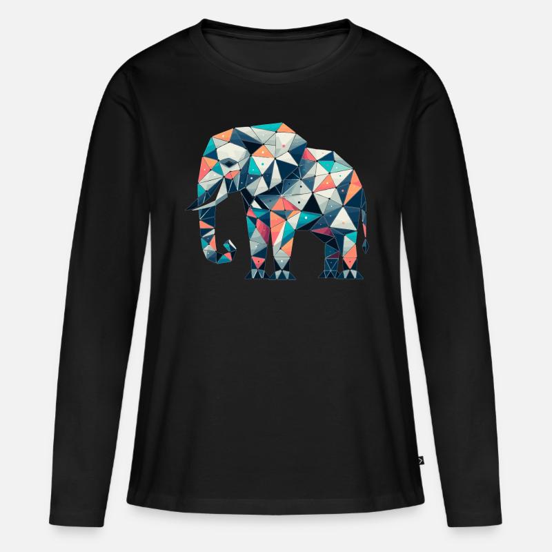 Elefant // elephant - Frauen Premium Bio Langarmshirt - Schwarz