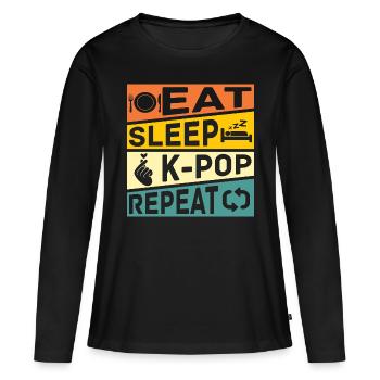 Cadeau de musique pop coréenne drôle K Pop - T-shirt manches longues Premium bio Femme - noir - Devant - Julia (174cm)