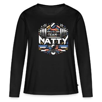 L’équipe Natty 7 - T-shirt manches longues Premium bio Femme - noir - Devant - Julia (174cm)