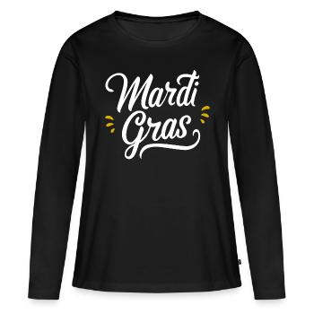 Mardi Gras - T-shirt manches longues Premium bio Femme - noir - Devant - Julia (174cm)