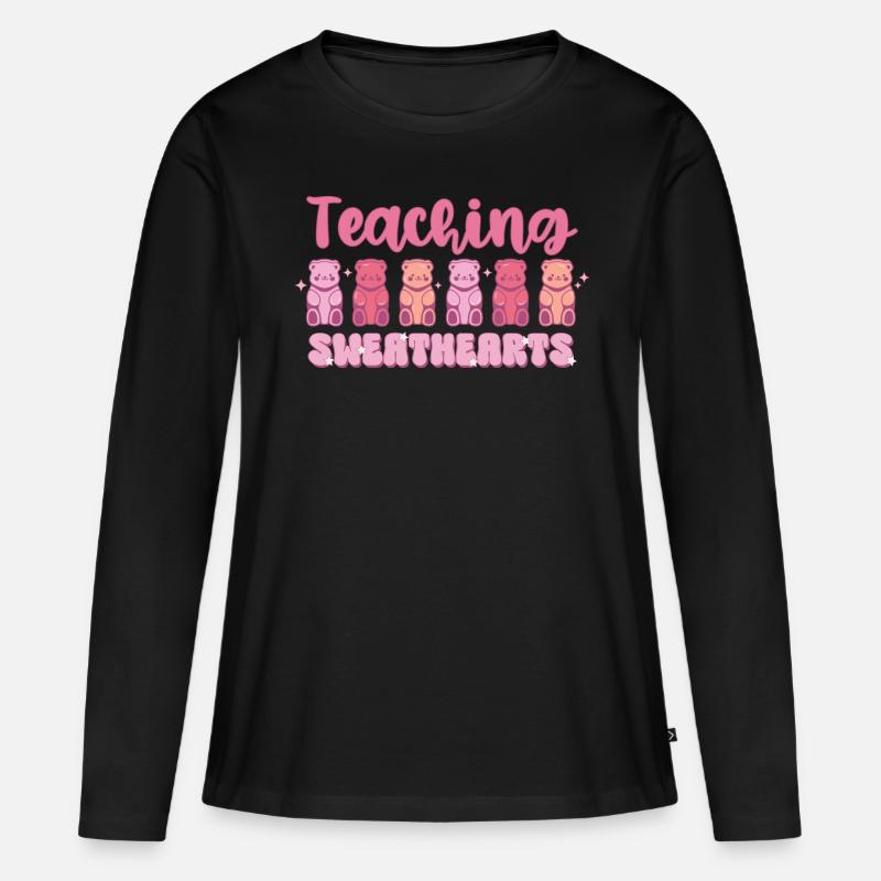 Teaching Sweethearts - Frauen Premium Bio Langarmshirt - Schwarz