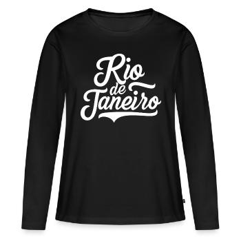 Rio de Janeiro - T-shirt manches longues Premium bio Femme - noir - Devant - Julia (174cm)
