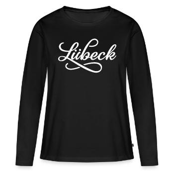 Lübeck - T-shirt manches longues Premium bio Femme - noir - Devant - Julia (174cm)