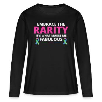 Sensibilisation aux maladies rares : une rareté fabuleuse - T-shirt manches longues Premium bio Femme - noir - Devant - Julia (174cm)