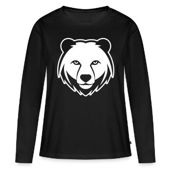 Tête d’ours polaire Ours polaire - T-shirt manches longues Premium bio Femme - noir - Devant - Julia (174cm)