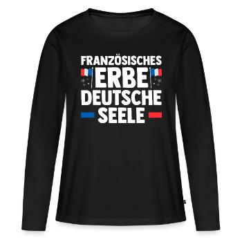 French French German France - Women's Premium Organic Long Sleeve Shirt - black - Front - Julia (174cm)