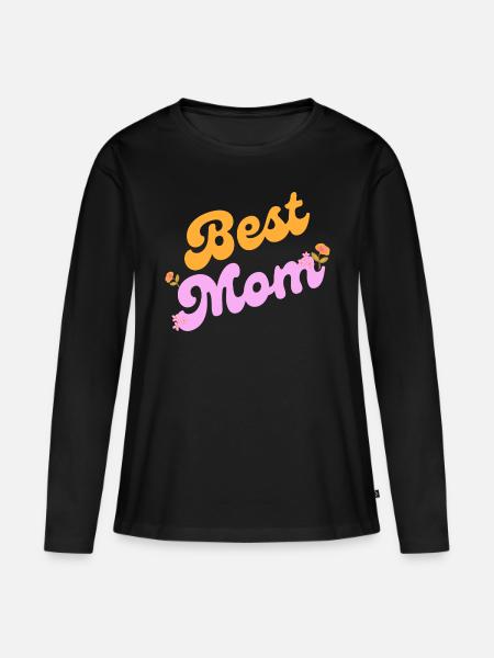 Best Mom - Frauen Premium Bio Langarmshirt - Schwarz