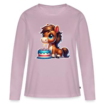 Horse Foal Pony Birthday - Women's Premium Organic Long Sleeve Shirt - dusky pink - Front - Julia (174cm)