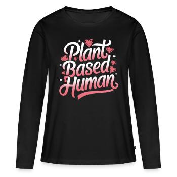Végétarien Végétalien Végétarien Végétarien - T-shirt manches longues Premium bio Femme - noir - Devant - Julia (174cm)