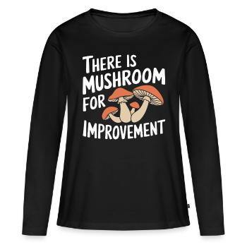 Champignons Champignons Champignon Champignon - T-shirt manches longues Premium bio Femme - noir - Devant - Julia (174cm)