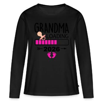 Expectant Granny Loading Bar 2026 - Women's Premium Organic Long Sleeve Shirt - black - Front - Julia (174cm)