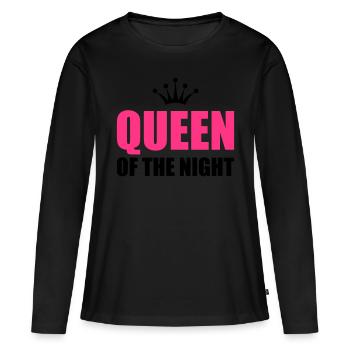 queen of the night - Frauen Premium Bio Langarmshirt - Schwarz - Vorne - Julia (174cm)