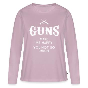 Armes rétro pistolets drôles de cadeaux tireurs - T-shirt manches longues Premium bio Femme - rose poudré - Devant - Julia (174cm)
