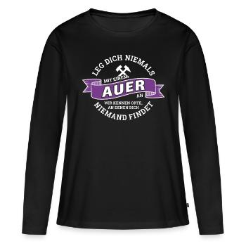 City Aue Erzgebirge football Aue-shirt cadeau - T-shirt manches longues Premium bio Femme - noir - Devant - Julia (174cm)