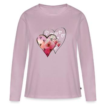 hearts - Frauen Premium Bio Langarmshirt - Altrosa - Vorne - Julia (174cm)