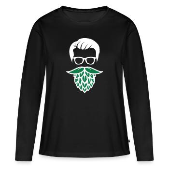 Barbe de houblon - T-shirt manches longues Premium bio Femme - noir - Devant - Julia (174cm)