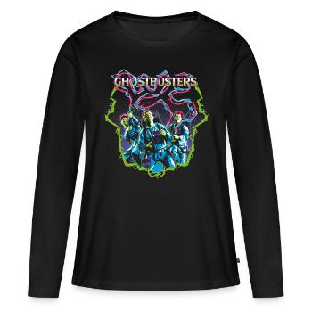 SOS Fantômes À La Chasse Aux Fantômes - T-shirt manches longues Premium bio Femme - noir - Devant - Julia (174cm)
