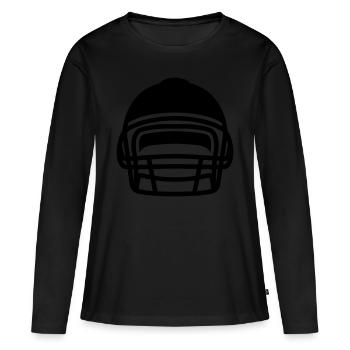 Casque de football - T-shirt manches longues Premium bio Femme - noir - Devant - Julia (174cm)