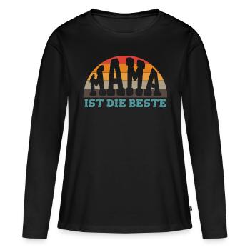 Mutter Mama ist die Beste Muttertag Beste Mama - Frauen Premium Bio Langarmshirt - Schwarz - Vorne - Julia (174cm)