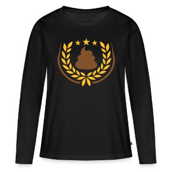 Scheiße Haufen Lorbeerkranz Sterne - Frauen Premium Bio Langarmshirt - Schwarz - Vorne - Julia (174cm)