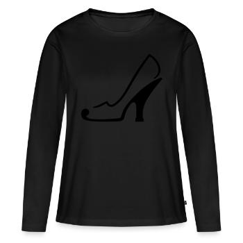 Talon Talon Escarpins Stiletto Sock Chaussure Design - T-shirt manches longues Premium bio Femme - noir - Devant - Julia (174cm)