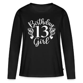 13th Birthday Women Her Birthday Girl 13 Years Old - Women's Premium Organic Long Sleeve Shirt - black - Front - Julia (174cm)