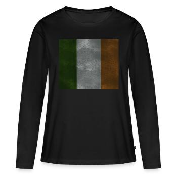 Drapeau irlandais, drapeau irlandais, design vintage - T-shirt manches longues Premium bio Femme - noir - Devant - Julia (174cm)