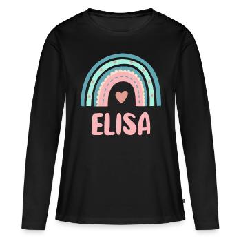 Elisa Nom Rainbow Baby - T-shirt manches longues Premium bio Femme - noir - Devant - Julia (174cm)