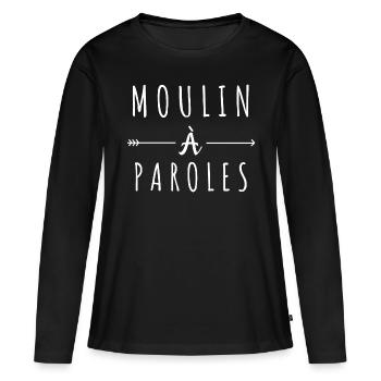 Moulin à paroles - T-shirt manches longues Premium bio Femme - noir - Devant - Julia (174cm)