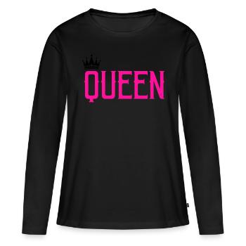 reine - T-shirt manches longues Premium bio Femme - noir - Devant - Julia (174cm)