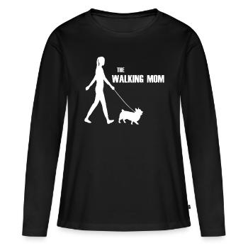 The Walking Mom Dog Walk Walk - Women's Premium Organic Long Sleeve Shirt - black - Front - Julia (174cm)