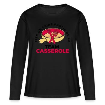 TEAM CASSEROLE - T-shirt manches longues Premium bio Femme - noir - Devant - Julia (174cm)