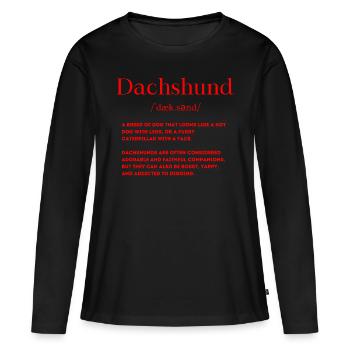 Définition du teckel - T-shirt manches longues Premium bio Femme - noir - Devant - Julia (174cm)
