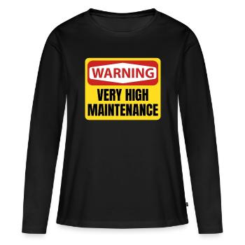 Signalisation à très haute maintenance - T-shirt manches longues Premium bio Femme - noir - Devant - Julia (174cm)