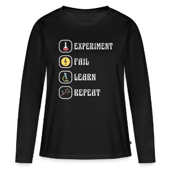 Wissenschaft Physik Chemie Experiment - Frauen Premium Bio Langarmshirt - Schwarz - Vorne - Julia (174cm)