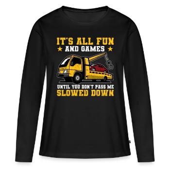 Abschleppwagen | Abschlepper Auto Panne Geschenke - Frauen Premium Bio Langarmshirt - Schwarz - Vorne - Julia (174cm)