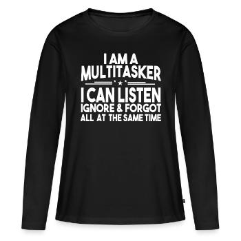 Dictons Drôles Art Pour Les Gens Sarcastiques Gag Sarcasme - T-shirt manches longues Premium bio Femme - noir - Devant - Julia (174cm)