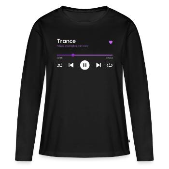 Trance - Frauen Premium Bio Langarmshirt - Schwarz - Vorne - Julia (174cm)