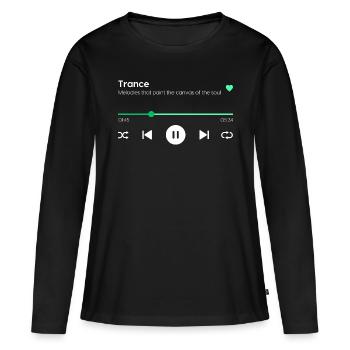 Trance - Frauen Premium Bio Langarmshirt - Schwarz - Vorne - Julia (174cm)