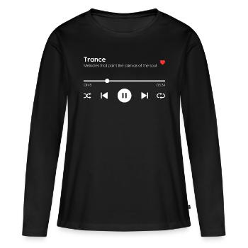 Trance - Frauen Premium Bio Langarmshirt - Schwarz - Vorne - Julia (174cm)