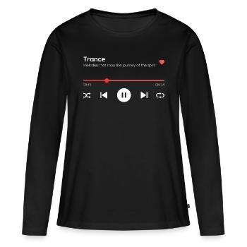 Trance - Frauen Premium Bio Langarmshirt - Schwarz - Vorne - Julia (174cm)