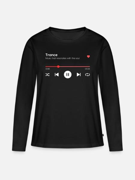 Trance - Frauen Premium Bio Langarmshirt - Schwarz
