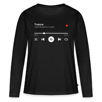 Trance - Frauen Premium Bio Langarmshirt - Schwarz - Vorne - Julia (174cm)