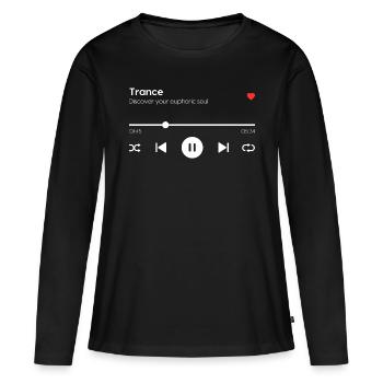 Trance - Frauen Premium Bio Langarmshirt - Schwarz - Vorne - Julia (174cm)